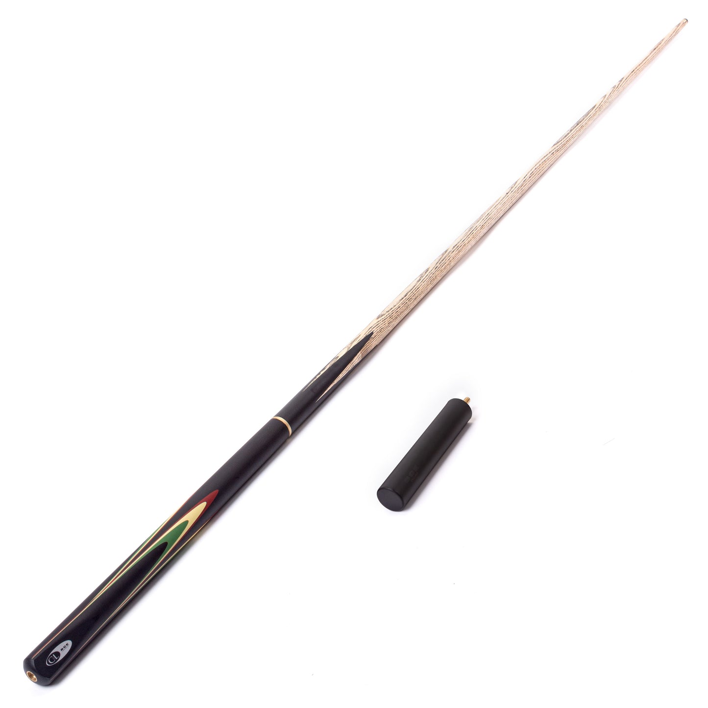 BCE Protege Series - Christophe Lambert - 3/4 Cut Snooker/Pool Cue - 9.5mm Tip - 145cm - Black/Natural/Red/Cream/Green