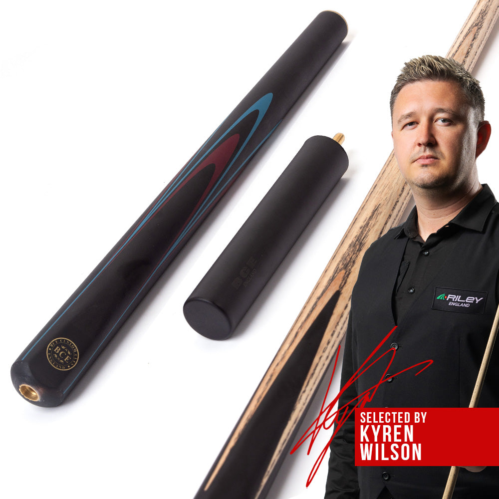 BCE Protege Series - 3/4 Cut Snooker/Pool Cue - 9.5mm Tip - 145cm - Black/Natural/Blue/Burgundy