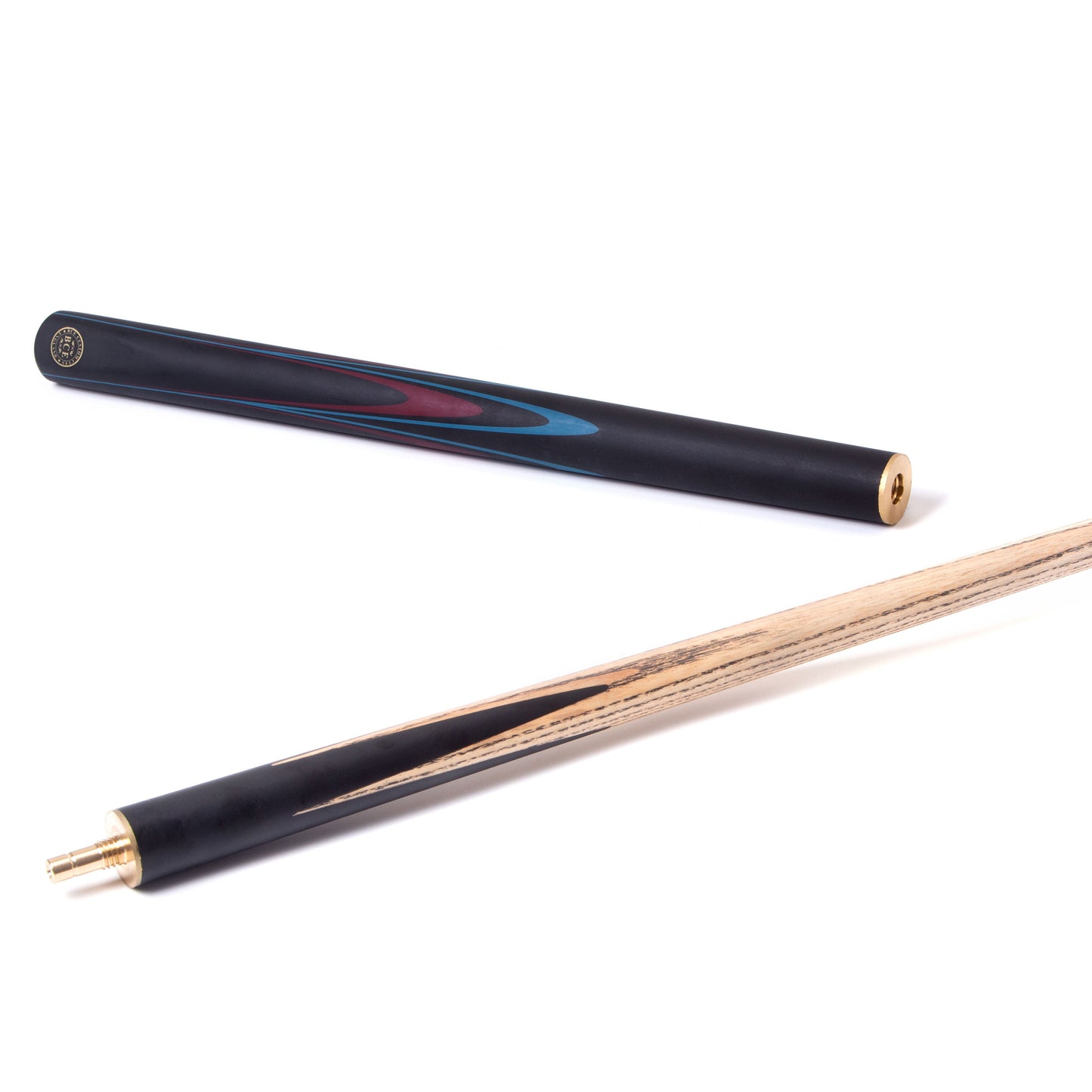 BCE Protege Series - 3/4 Cut Snooker/Pool Cue - 9.5mm Tip - 145cm - Black/Natural/Blue/Burgundy