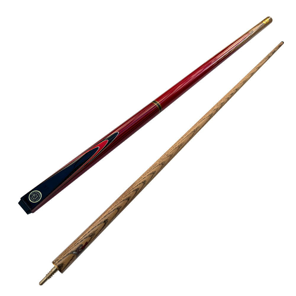 BCE Keyline Series 2 Piece Snooker/Pool Cue and Case Set - Red - Riley BCE