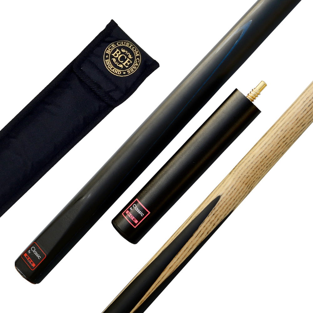 BCE Classic 3 Piece Snooker/Pool Cue - 1/2 Cut - 9.5mm Tip