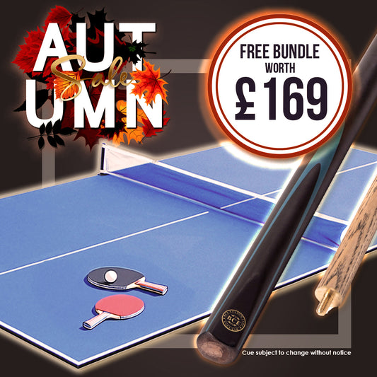 Riley 6ft Folding Snooker and Pool Table - Oak Finish with Blue Cloth - Folds Flat