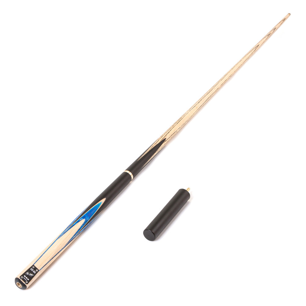 BCE Black Series - Mark Selby - 3 Piece Snooker Cue and Hard Case - 3/4 Cut Cue - Ebony Butt- 9.5mm Tip - 145cm - Black/ Blue and White Marbleised Resin / Natural Wood