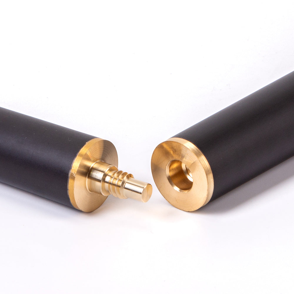 BCE Black Series - Mark Selby - 3 Piece Snooker Cue - 3/4 Cut Cue - Layered Ebonised Black Wood Butt - 9.5mm Tip - 145cm - Black/ Black and White Marbleised Resin