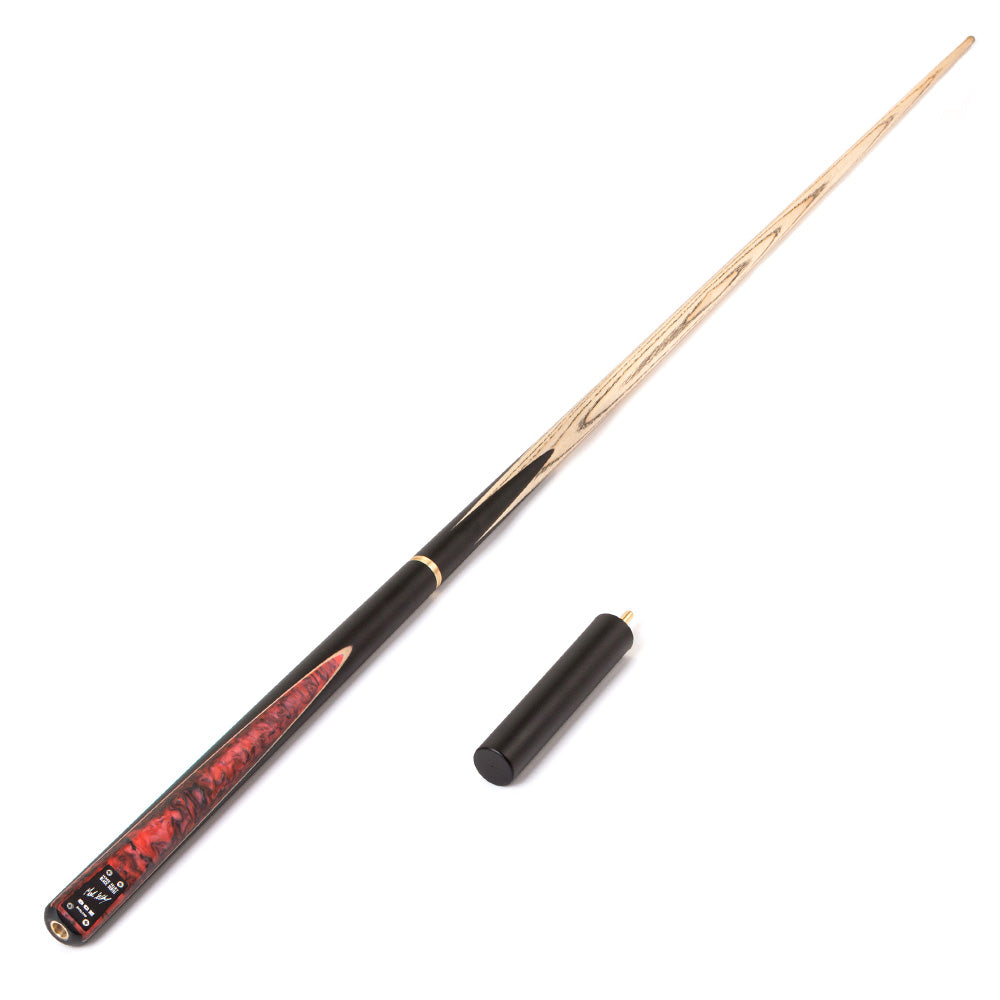 BCE Black Series - Mark Selby - 3 Piece Snooker Cue and Hard Case - 3/4 Cut Cue - Ebony Butt- 9.5mm Tip - 145cm - Black/ Red and Black Marbleised Resin