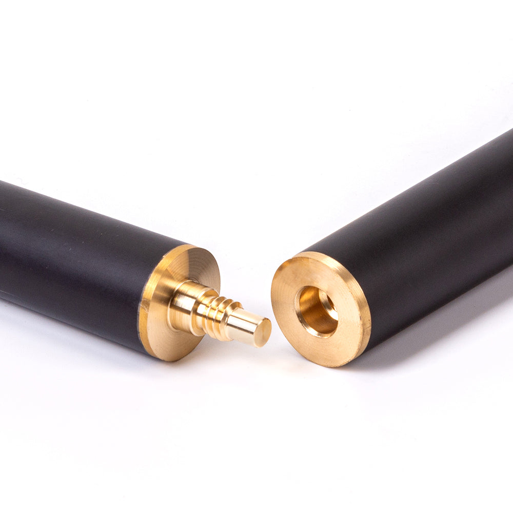 BCE Black Series - Mark Selby - 3 Piece Snooker Cue - 3/4 Cut Cue - Layered Ebonised Black Wood Butt - 9.5mm Tip - 145cm - Black/ Red and Black Marbleised Resin