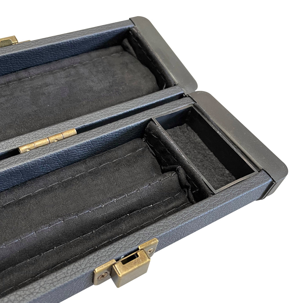 BCE Black Series - Mark Selby - 3 Piece Snooker Cue and Hard Case - 3/4 Cut Cue - Ebony Butt- 9.5mm Tip - 145cm - Black/ Black and White Marbleised Resin