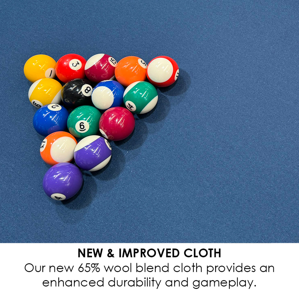 Riley 7ft Semi Pro American Pool Table - Black Ash with Blue Cloth - Metal Frame - Free Table Tennis/Dining Top