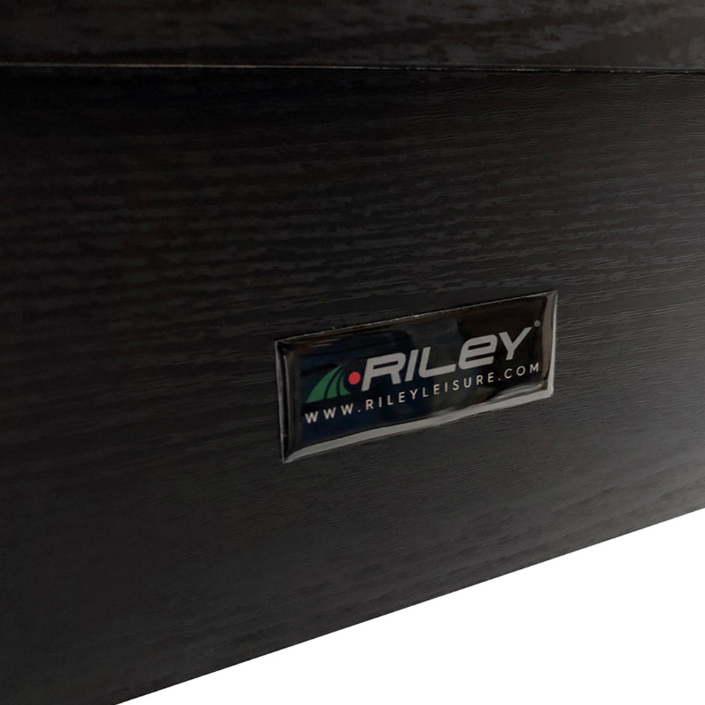 Riley 7ft Semi Pro American Pool Table - Black Ash with Blue Cloth - Metal Frame - Free Table Tennis/Dining Top