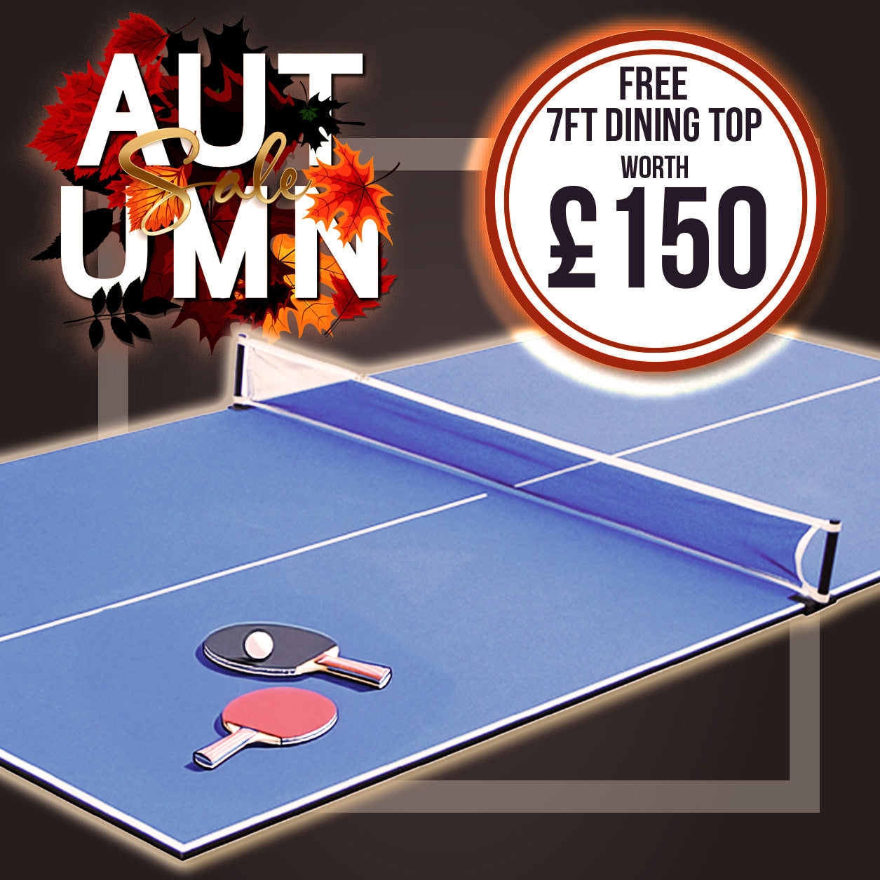 Riley 7ft Semi Pro American Pool Table - Black Ash with Blue Cloth - Metal Frame - Free Table Tennis/Dining Top