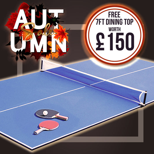 Riley 7ft Semi Pro American Pool Table - Oak with Blue Cloth - Metal Frame - Free Table Tennis/Dining Top