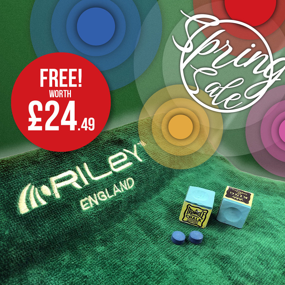 Riley England 3 Piece Snooker Cue - 3/4 Cut Cue - Layered Ebonised Black Wood Butt - 9.5mm Tip - 145cm - Black/ Dark Wood