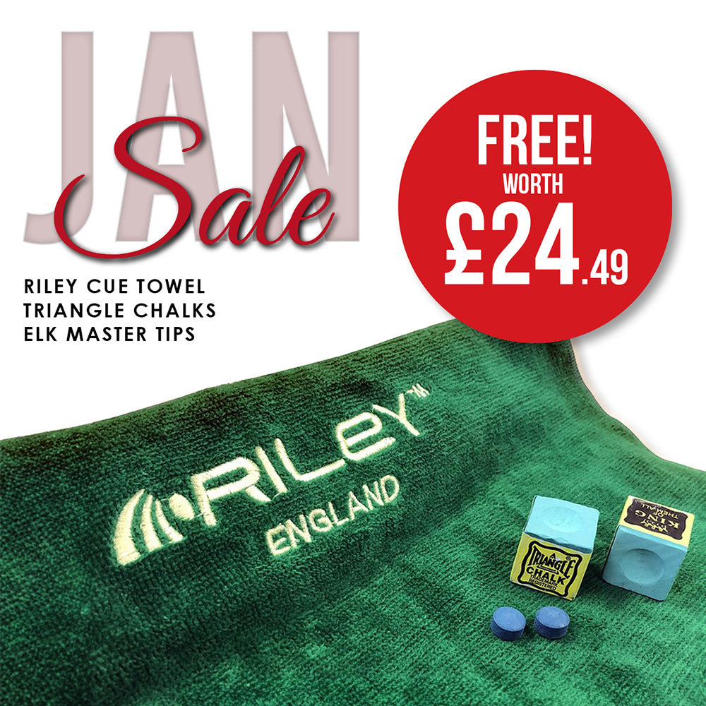 BCE 3 Piece Grand Master Snooker Cue - 3/4 Cut Cue - Layered Ebonised Black Wood Butt - 9.5mm Tip - 145cm - Black/Red/ Yellow