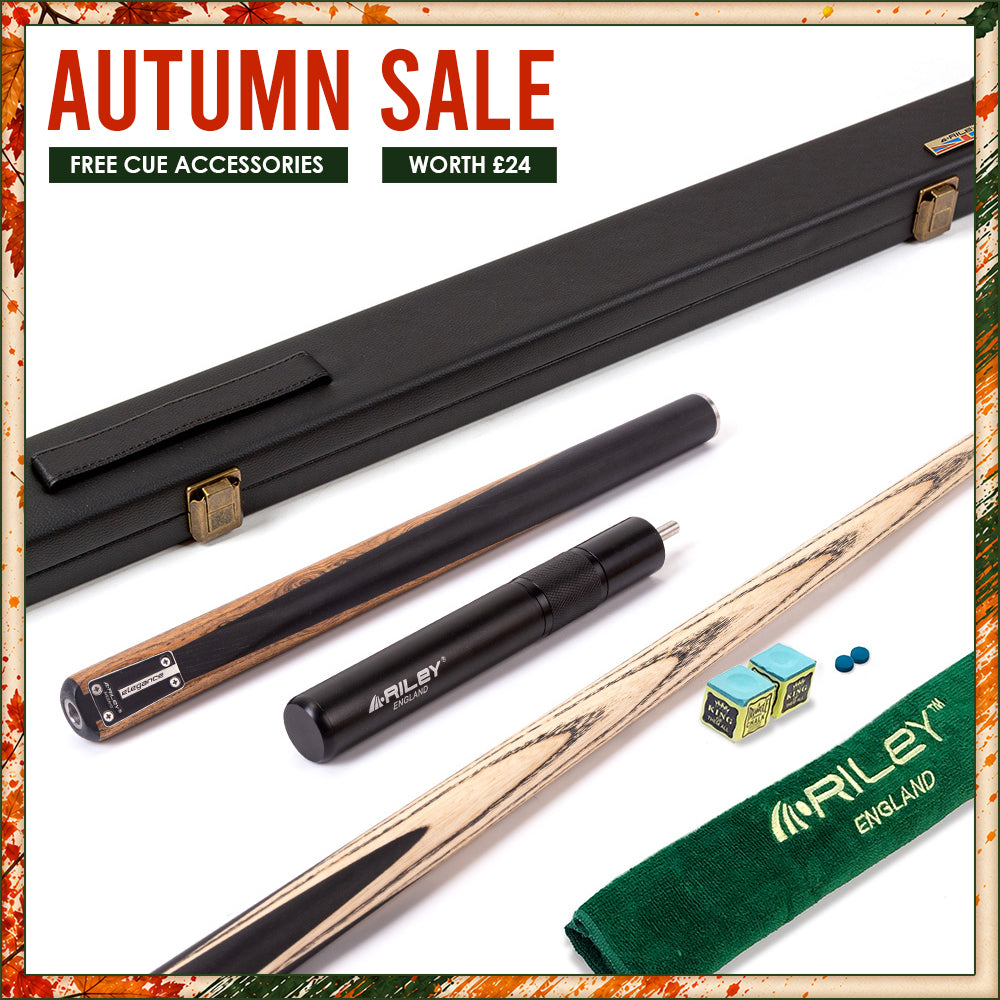 Riley Elegance - 3 Piece Snooker Cue - 3/4 Cut Cue - Layered Ebonised Black Wood Butt - 9.5mm Laminated Tip - 145cm - Black/ Natural Golden Sandal Wood Side Splicing