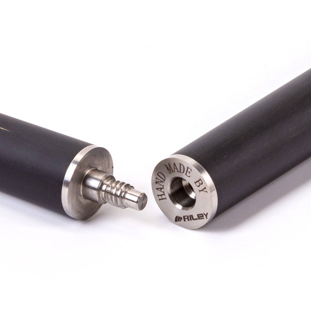 Riley Elegance - 3 Piece Snooker Cue and Hard Case 3/4 Cut- Ebony Butt- 9.5mm Laminated Tip - 145cm - Black/ Natural White Ebony Front Splice