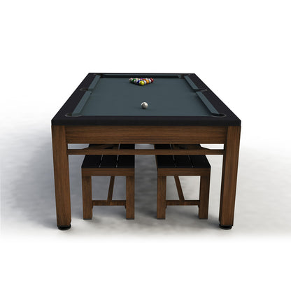 7ft Riley Neptune 3 in 1 Outdoor American Pool Diner and Table Tennis Table - Tan/White
