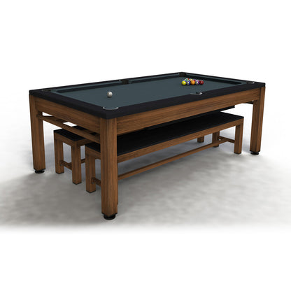 7ft Riley Neptune 3 in 1 Outdoor American Pool Diner and Table Tennis Table - Tan/White