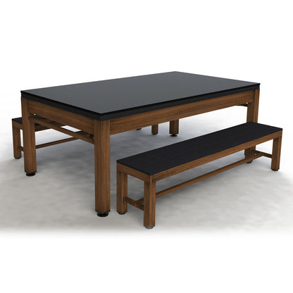 7ft Riley Neptune 3 in 1 Outdoor American Pool Diner and Table Tennis Table - Tan/White