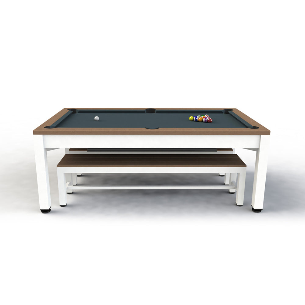 7ft Riley Neptune 3 in 1 Outdoor American Pool Diner and Table Tennis Table - Tan/White