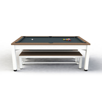 7ft Riley Neptune 3 in 1 Outdoor American Pool Diner and Table Tennis Table - Tan/White
