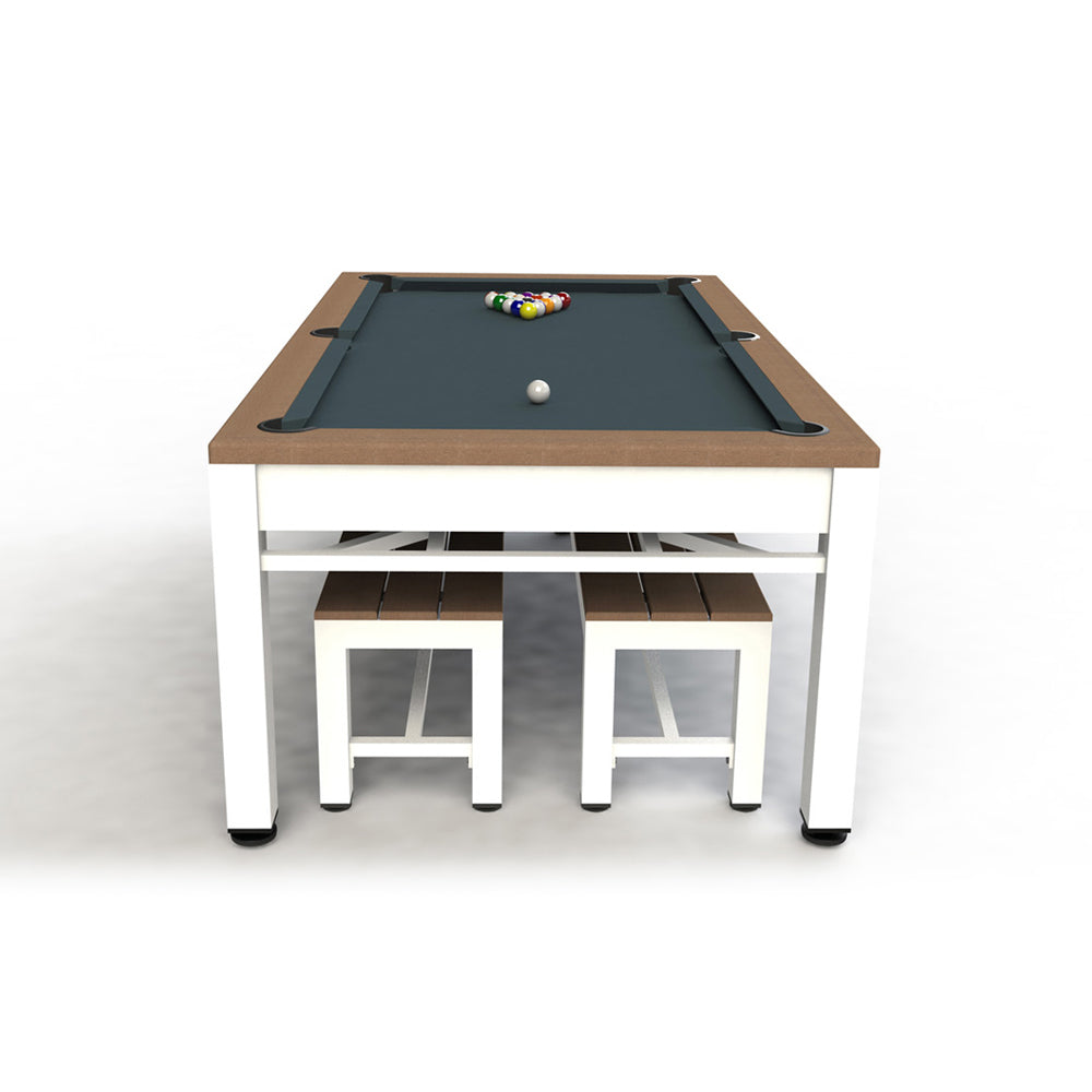 7ft Riley Neptune 3 in 1 Outdoor American Pool Diner and Table Tennis Table - Tan/White