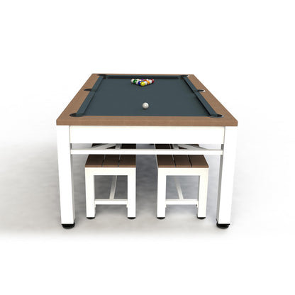 7ft Riley Neptune 3 in 1 Outdoor American Pool Diner and Table Tennis Table - Tan/White