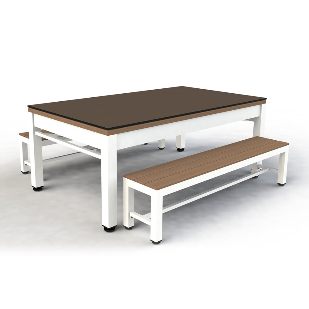 7ft Riley Neptune 3 in 1 Outdoor American Pool Diner and Table Tennis Table - Tan/White