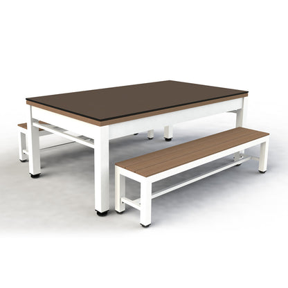 7ft Riley Neptune 3 in 1 Outdoor American Pool Diner and Table Tennis Table - Tan/White