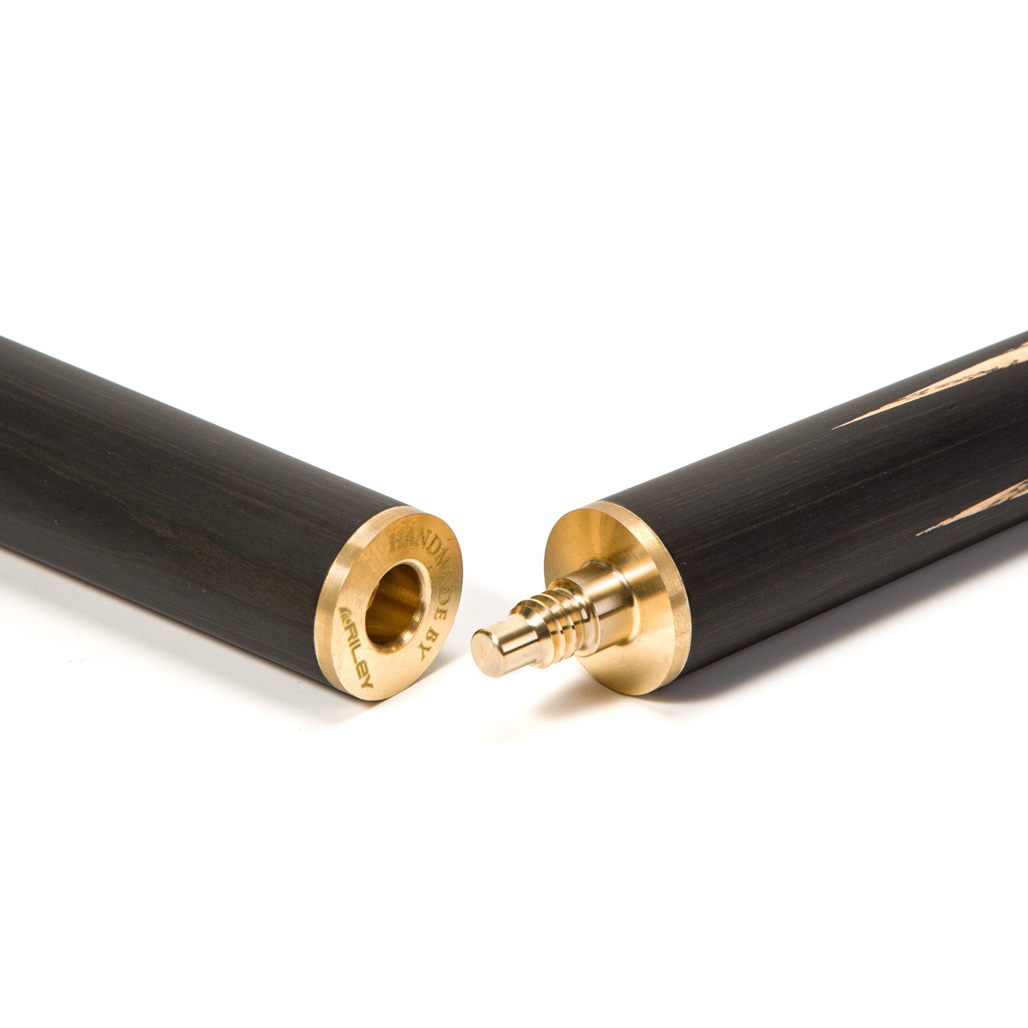 Riley England 3 Piece English Pool Cue 3/4 Cut - 9mm Tip - 145cm - Black/ Snake Wood/ Ash - with Deluxe Hard Case