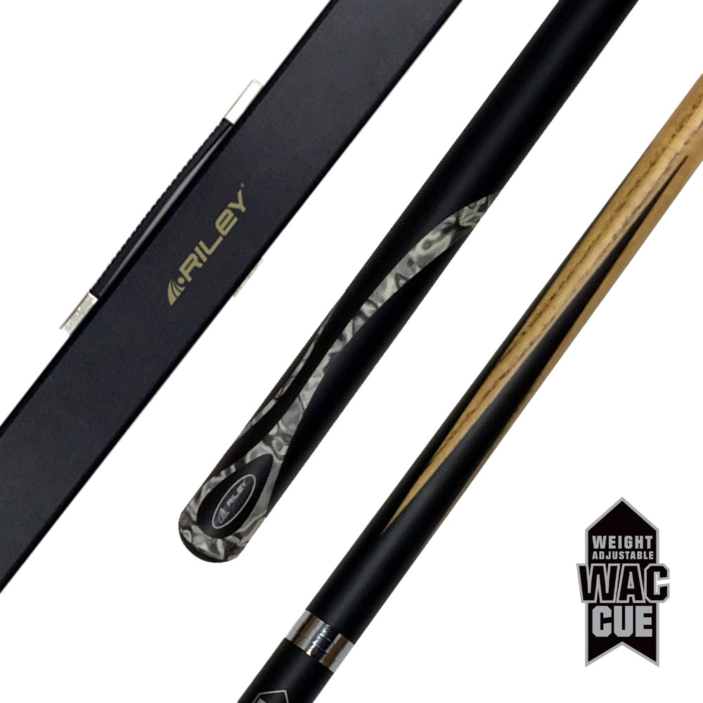 Riley Moderno WAC 2 Piece Snooker/Pool Cue - 3 - 1/2 Cut - 9.5mm Tip