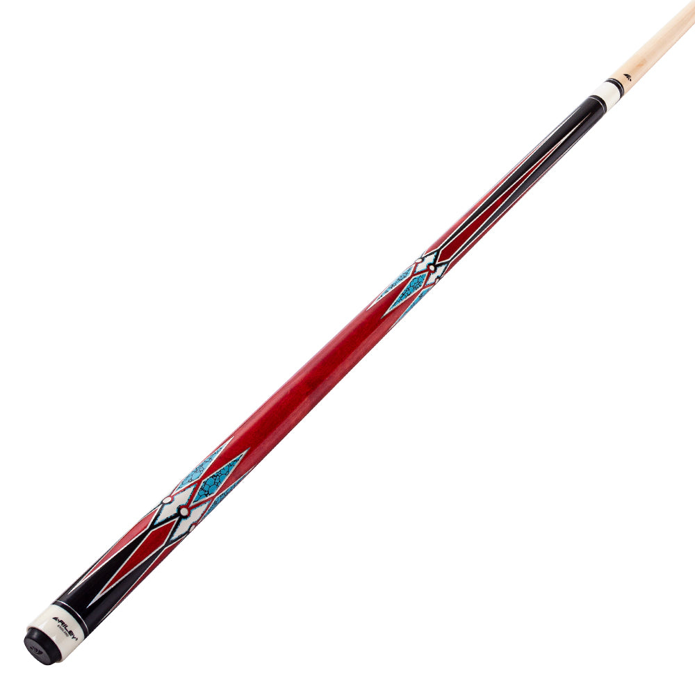 Riley American Pool Cue - Red - 13mm Tip and Maple Grip Section - 147cm