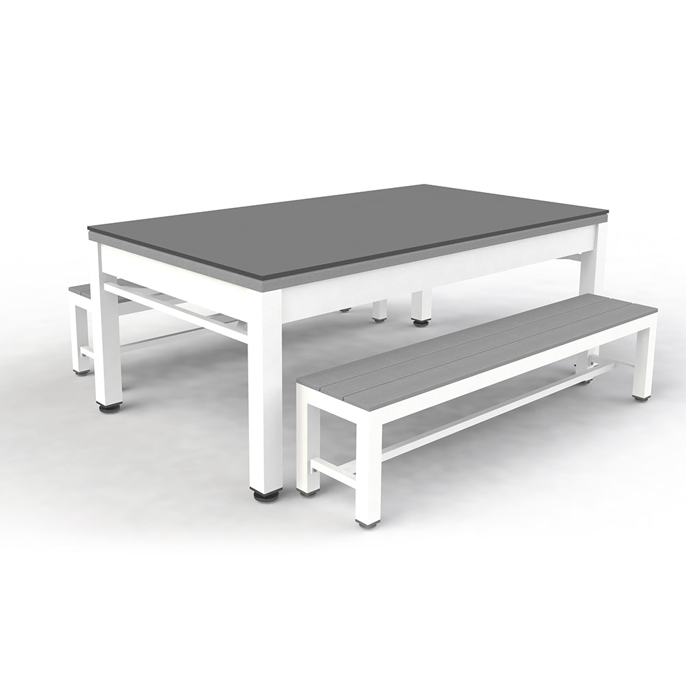 7ft Riley Neptune 3 in 1 Outdoor American Pool Diner and Table Tennis Table - Tan/White