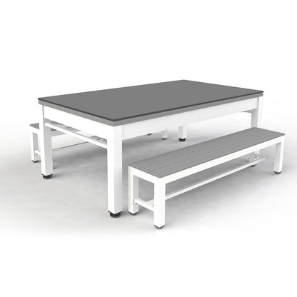 7ft Riley Neptune 3 in 1 Outdoor American Pool Diner and Table Tennis Table - Tan/White