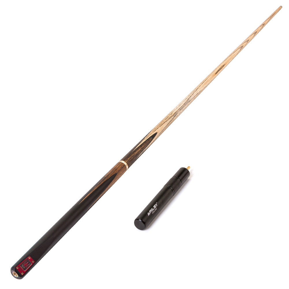 Riley Royal Series - 2 - 3 Piece Snooker Cue - 3/4 Cut - Layered Ebonised Black Wood Butt - 9.5mm Tip - 145cm - Black/Natural Teak Wood