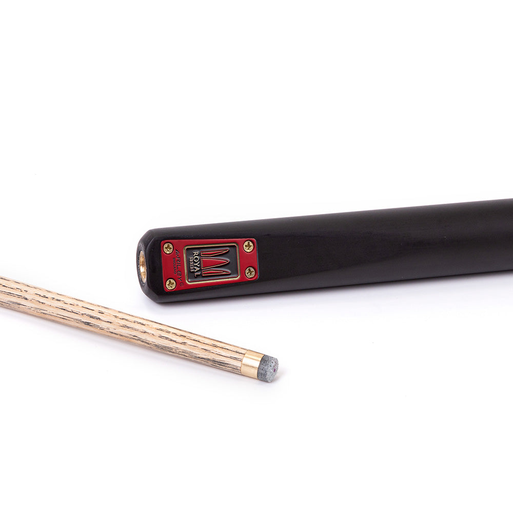 Riley Royal Series - 2 - 3 Piece Snooker Cue - 3/4 Cut - Layered Ebonised Black Wood Butt - 9.5mm Tip - 145cm - Black/Natural Teak Wood