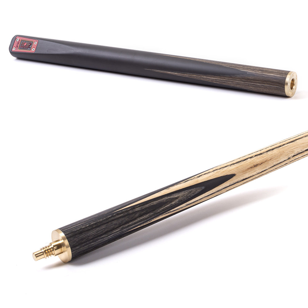 Riley ROS7 - Ronnie O'Sullivan 3 Piece Snooker Cue and Hard Case 3/4 Cut- Layered Ebonised Black Wood Butt - 9.5mm Tip - 145cm - Black/ Grey/ Natural