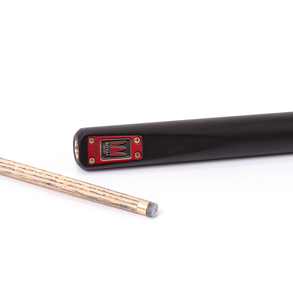 Riley Royal Series - 3 - 3 Piece Snooker Cue - 3/4 Cut - Layered Ebonised Black Wood Butt - 9.5mm Tip - 145cm - Black/ Grey/ Natural