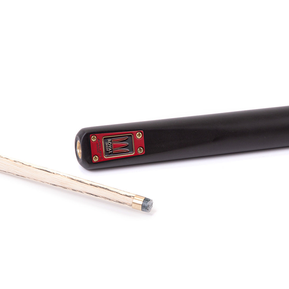 Riley Royal Series - 1 - 3 Piece Snooker Cue - 3/4 Cut - Layered Ebonised Black Wood Butt - 9.5mm Tip - 145cm - Black/ Natural Birds Eye Maple Wood