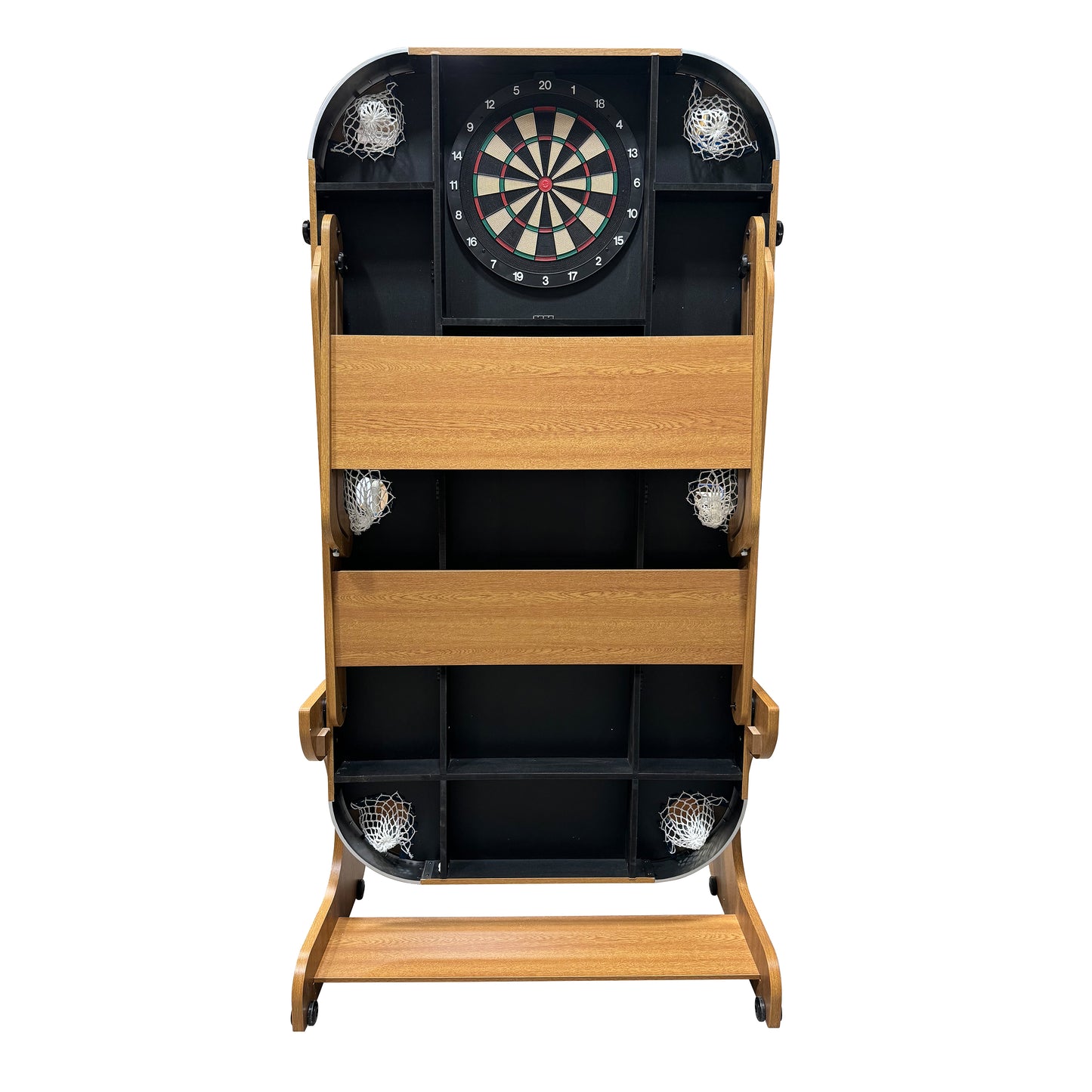 Riley 6ft 6In Supersize Folding Pool Table - Beech Finish with Blue Cloth - Folds Vertically - Free Table Tennis Top