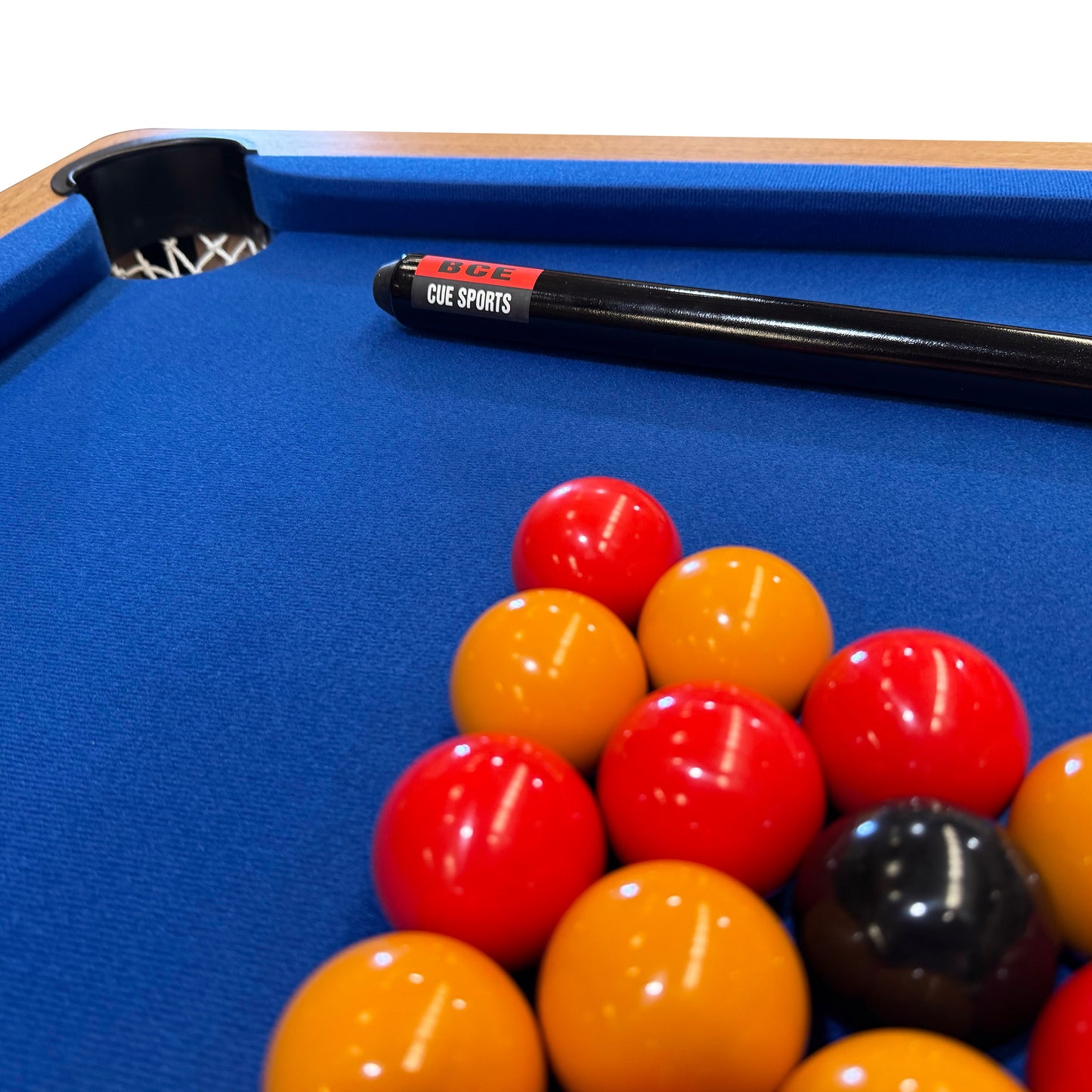 BCE 5ft Snooker/Pool Table - Oak Effect with Blue Cloth - Fixed Leg