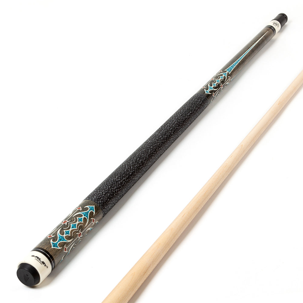 Riley Centurion American Pool Cue - Grey - 13mm Tip and Linen Grip Section - 147cm
