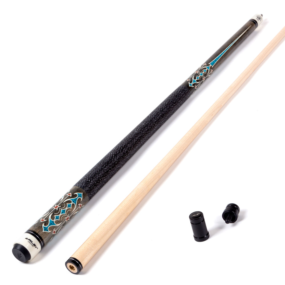 Riley Centurion American Pool Cue - Grey - 13mm Tip and Linen Grip Section - 147cm