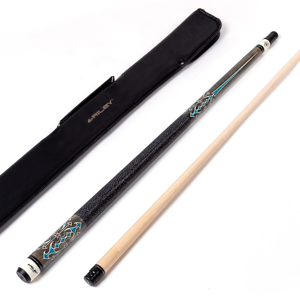 Riley Centurion American Pool Cue - Grey - 13mm Tip and Linen Grip Section - 147cm