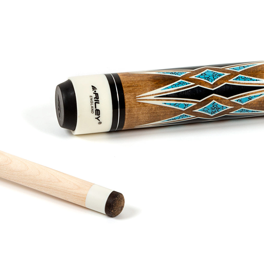Riley Centurion American Pool Cue - Brown - 13mm Tip and Linen Grip Section - 147cm
