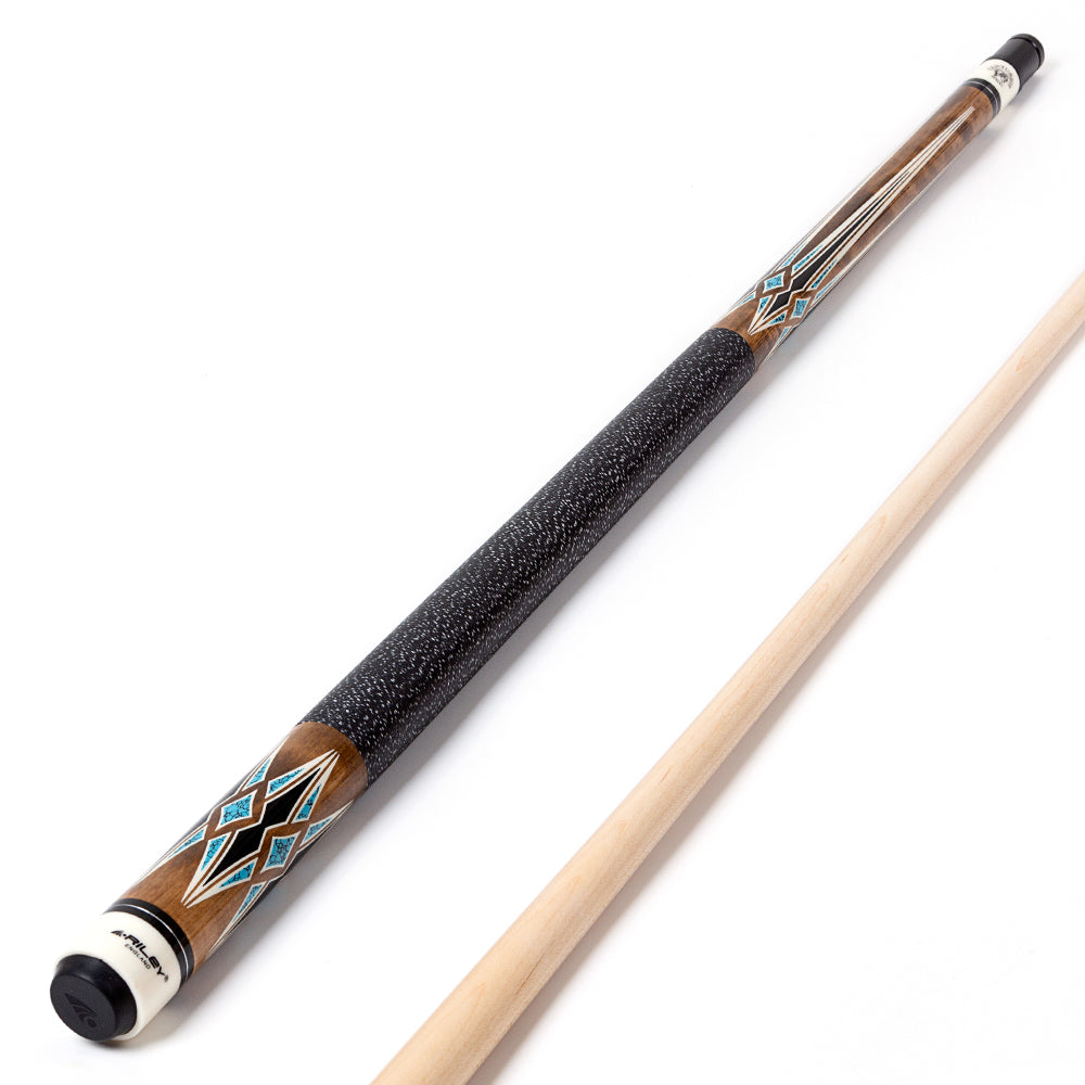 Riley Centurion American Pool Cue - Brown - 13mm Tip and Linen Grip Section - 147cm