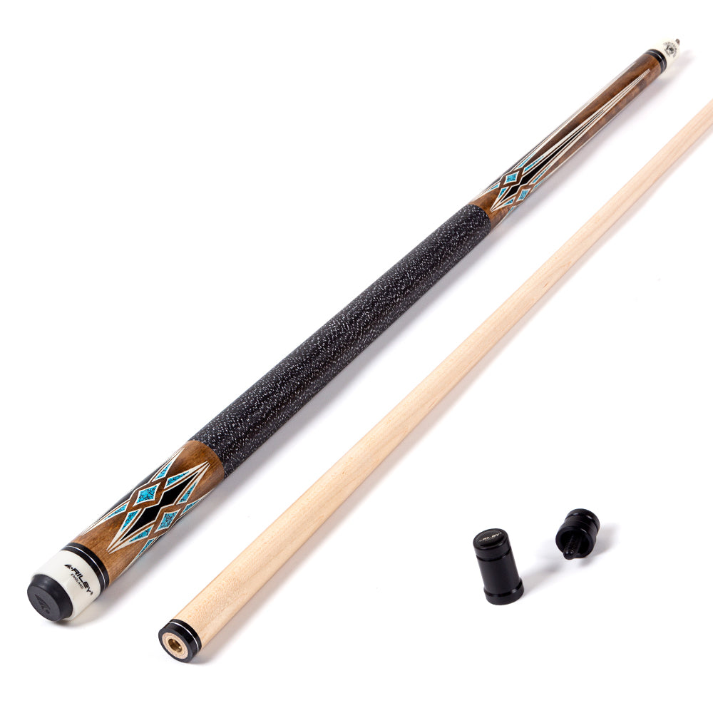 Riley Centurion American Pool Cue - Brown - 13mm Tip and Linen Grip Section - 147cm