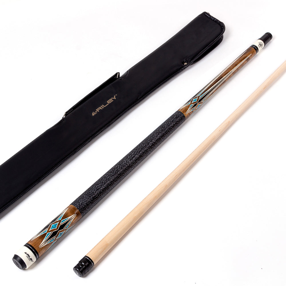 Riley Centurion American Pool Cue - Brown - 13mm Tip and Linen Grip Section - 147cm