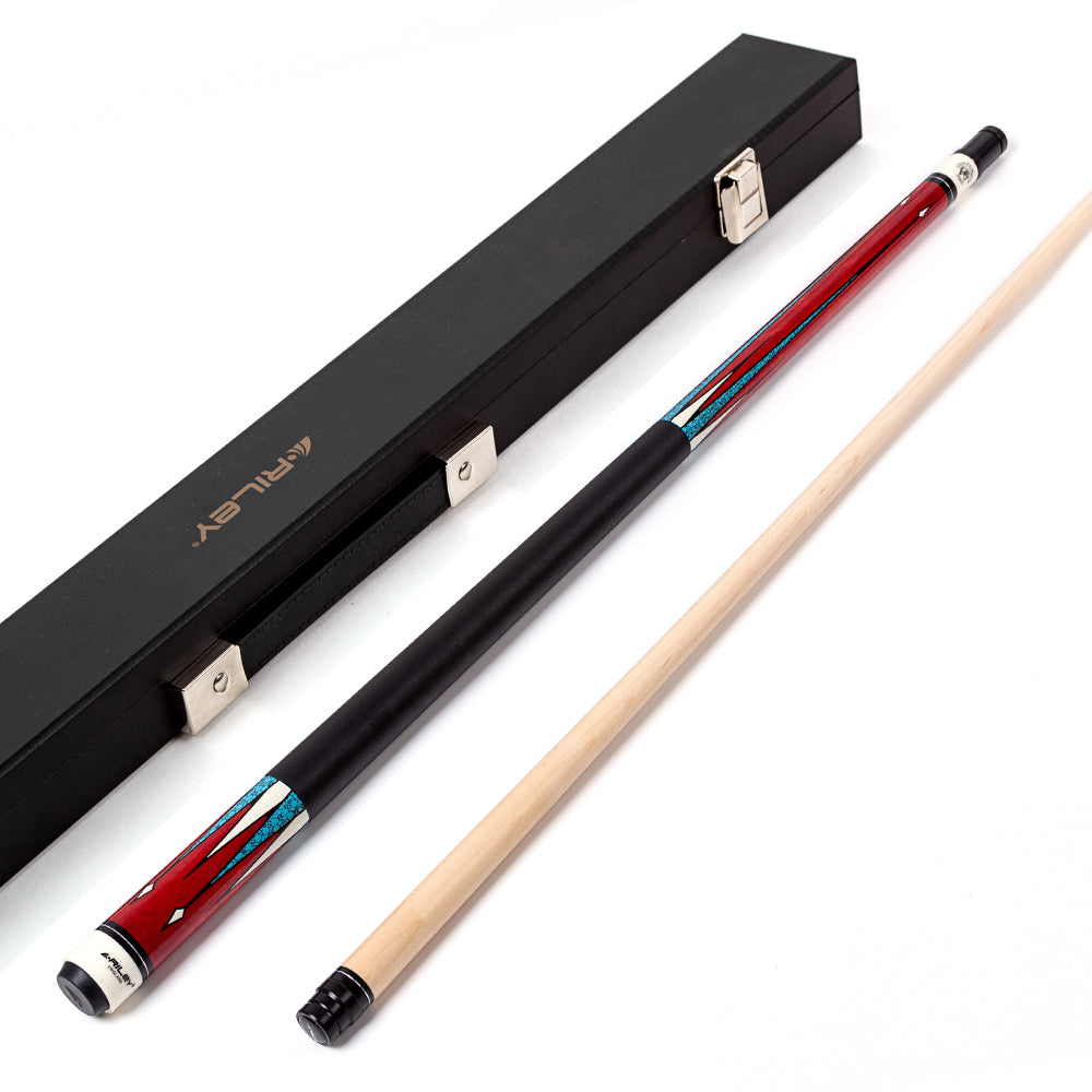 Riley Centurion American Pool Cue - Red - 13mm Tip and Leatherette Grip Section - 147cm