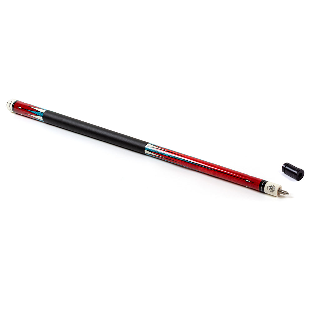 Riley Centurion American Pool Cue - Red - 13mm Tip and Leatherette Grip Section - 147cm