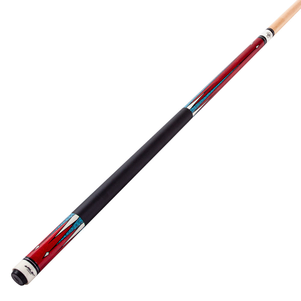 Riley Centurion American Pool Cue - Red - 13mm Tip and Leatherette Grip Section - 147cm